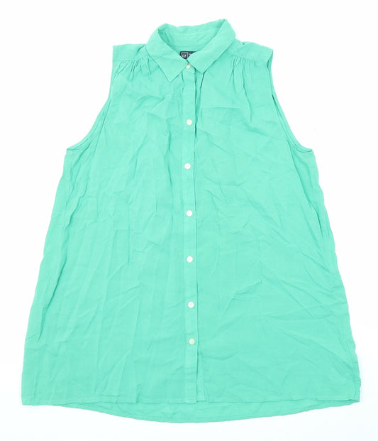 Gap Womens Green Viscose Basic Tank Size XS Collared