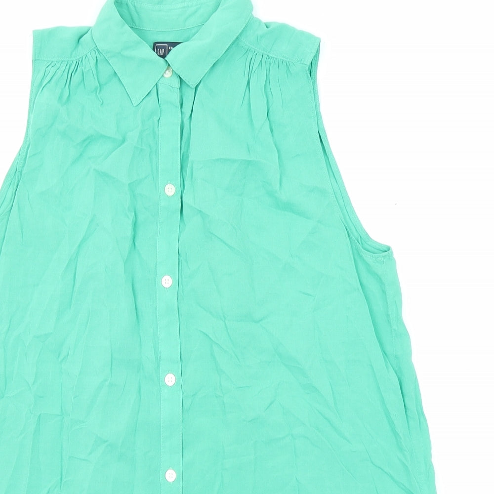 Gap Womens Green Viscose Basic Tank Size XS Collared