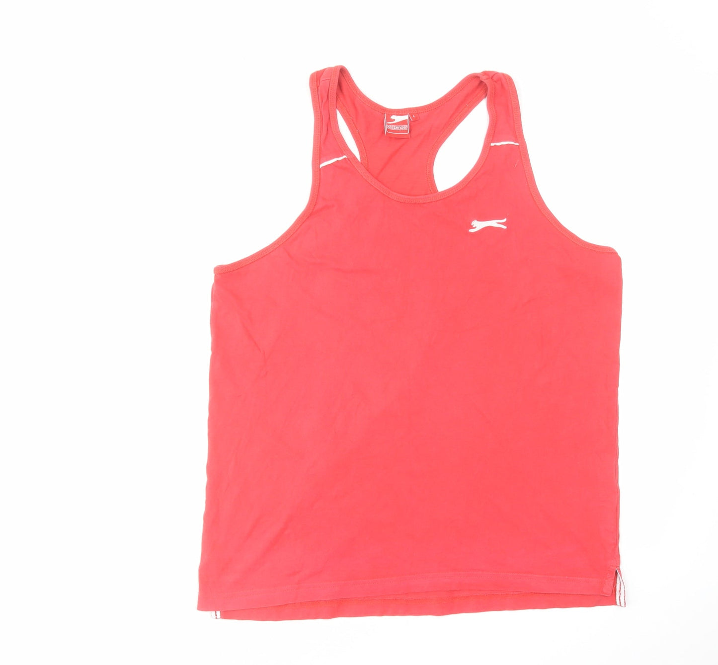 Slazenger Womens Red Polyester Basic Tank Size L Scoop Neck Pullover