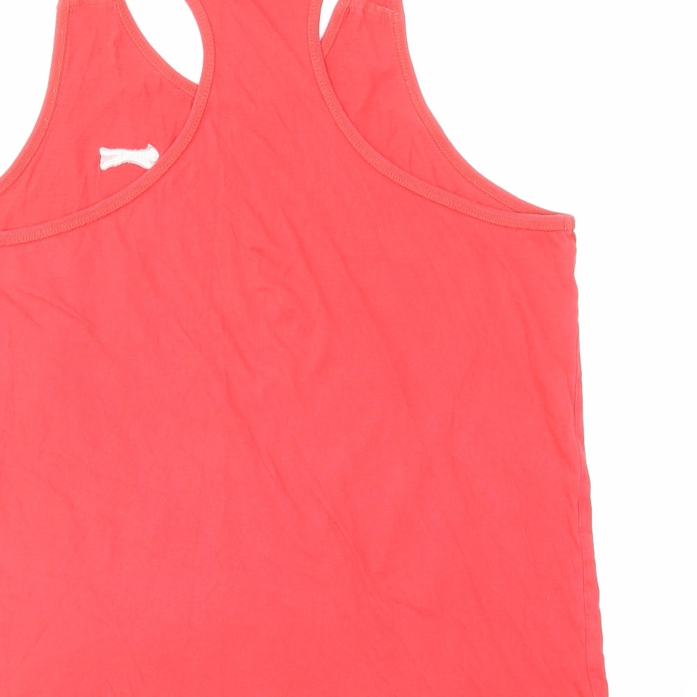 Slazenger Womens Red Polyester Basic Tank Size L Scoop Neck Pullover