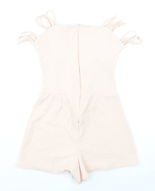 Daisy Street Womens Pink Polyester Playsuit One-Piece Size M Zip