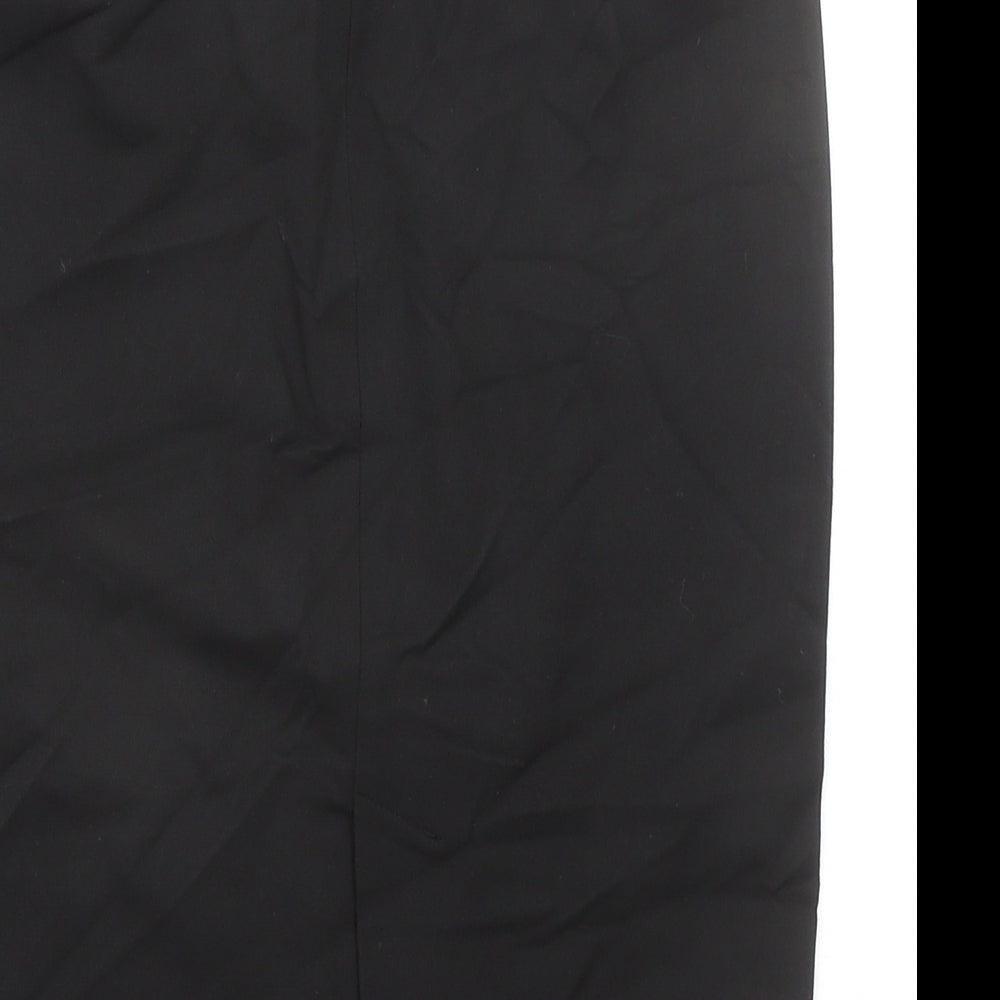 M-PREMIER Womens Black Rayon Straight & Pencil Skirt Size 10 Zip