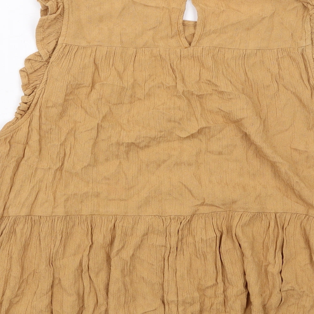 American Eagle Outfitters Womens Beige Viscose Basic Tank Size M Boat Neck