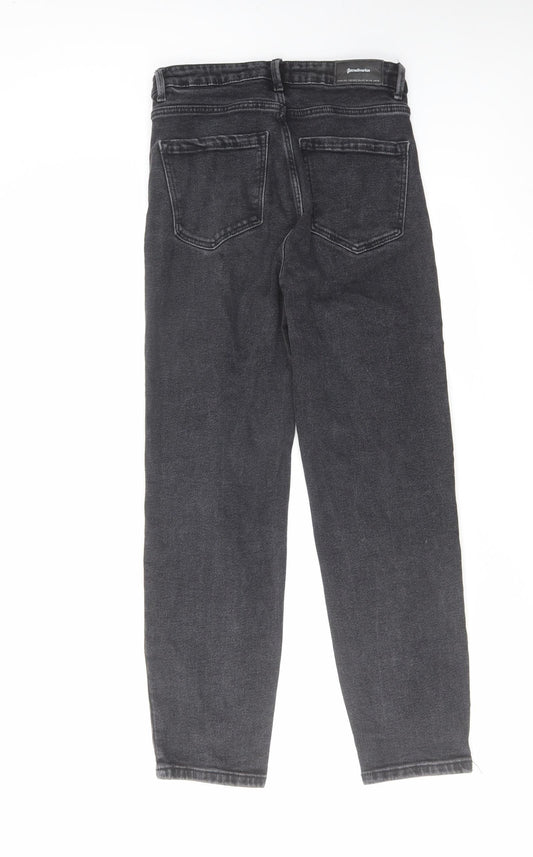 Stradivarius Womens Black Cotton Straight Jeans Size 8 L27 in Regular Zip