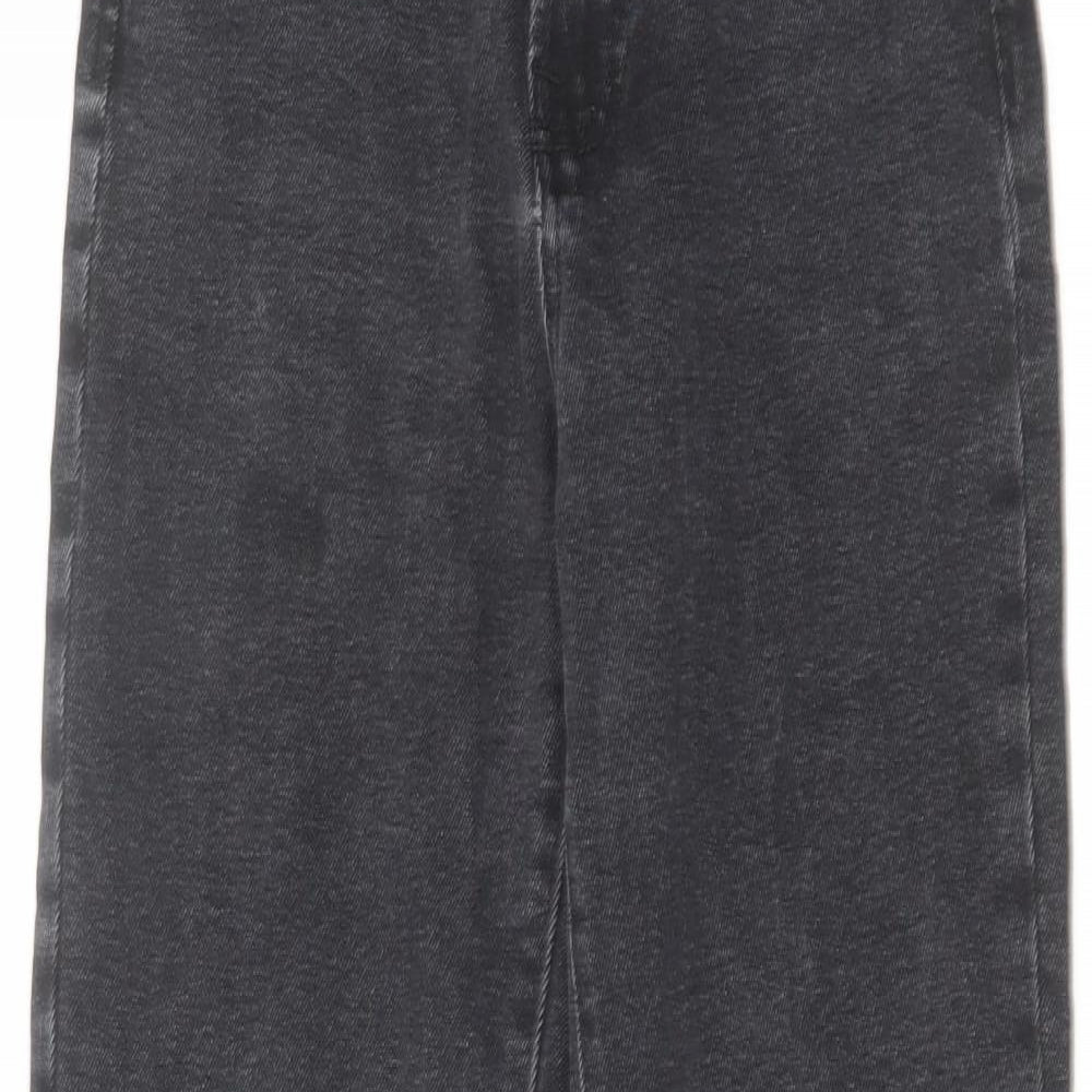 Stradivarius Womens Black Cotton Straight Jeans Size 8 L27 in Regular Zip
