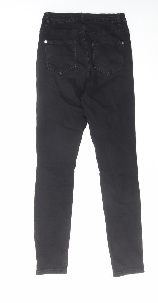 Missguided Womens Black Cotton Skinny Jeans Size 6 L27 in Regular Zip