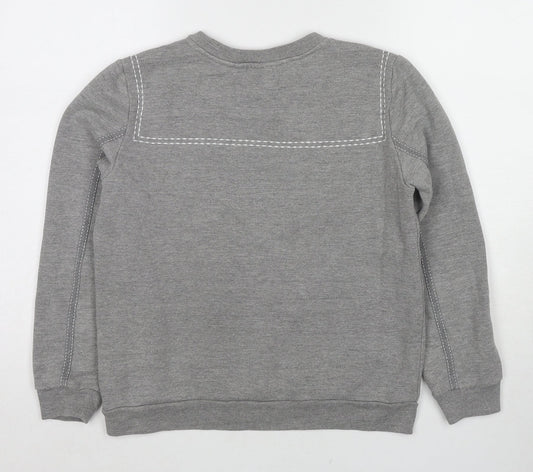 Topshop Womens Grey Cotton Pullover Sweatshirt Size 8 Pullover