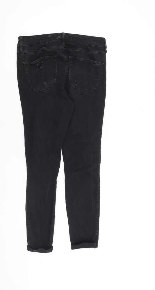 Hollister Womens Black Cotton Skinny Jeans Size 28 in L25 in Slim Zip