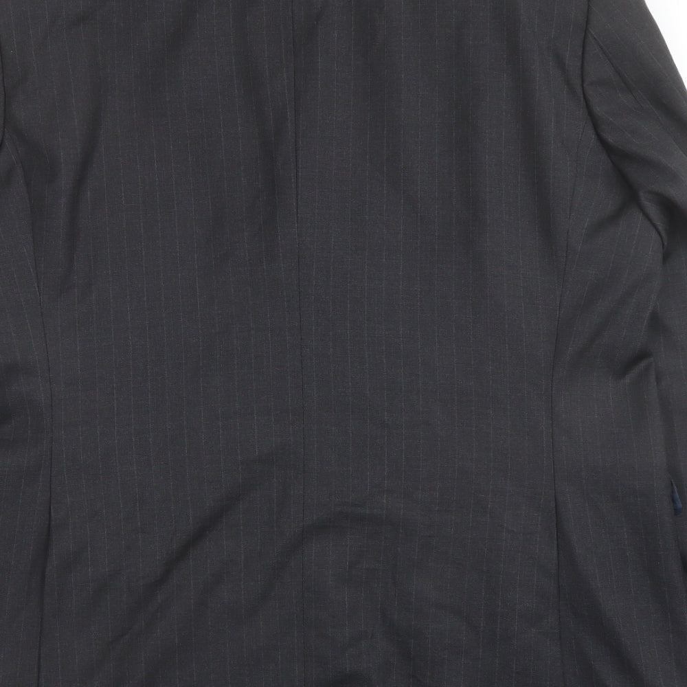 Marks and Spencer Mens Grey Striped Wool Jacket Suit Jacket Size 44 Regular