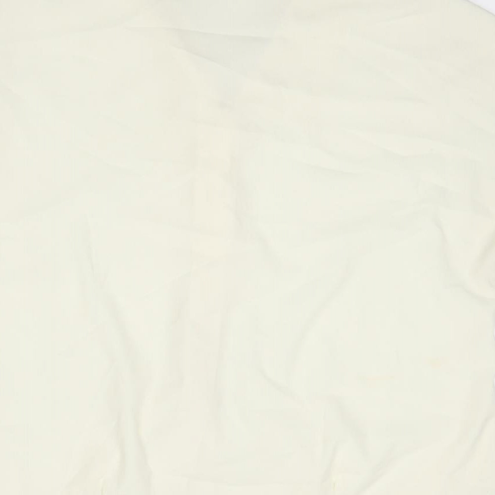 NEXT Womens Ivory Polyester Basic Button-Up Size 14 Collared