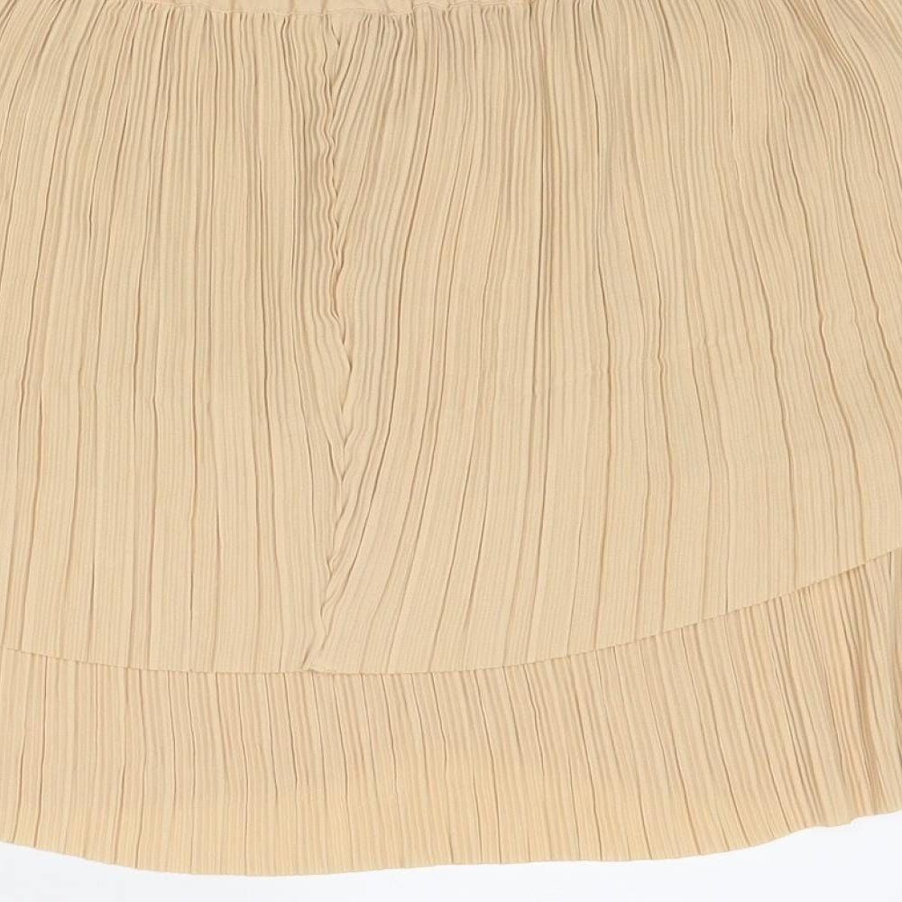 Buuns Bazaar Womens Beige Polyester Pleated Skirt Size 8