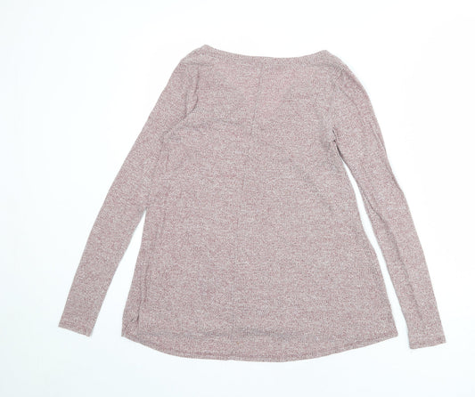 Hollister Womens Red Polyester Basic T-Shirt Size XS V-Neck