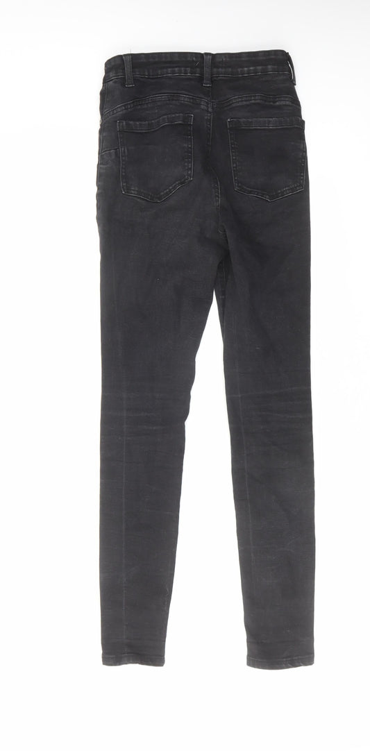 Denim & Co. Womens Black Cotton Skinny Jeans Size 10 L28 in Regular Zip