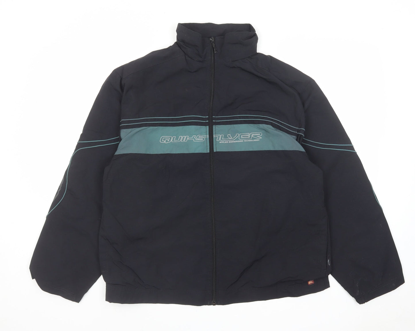 Quiksilver Womens Black Windbreaker Jacket Size 16 Zip