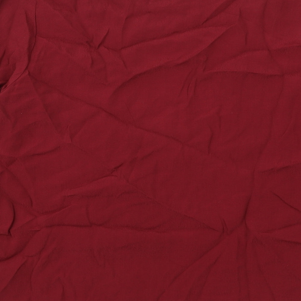 Nine Womens Red Viscose Basic Blouse Size 12 Round Neck