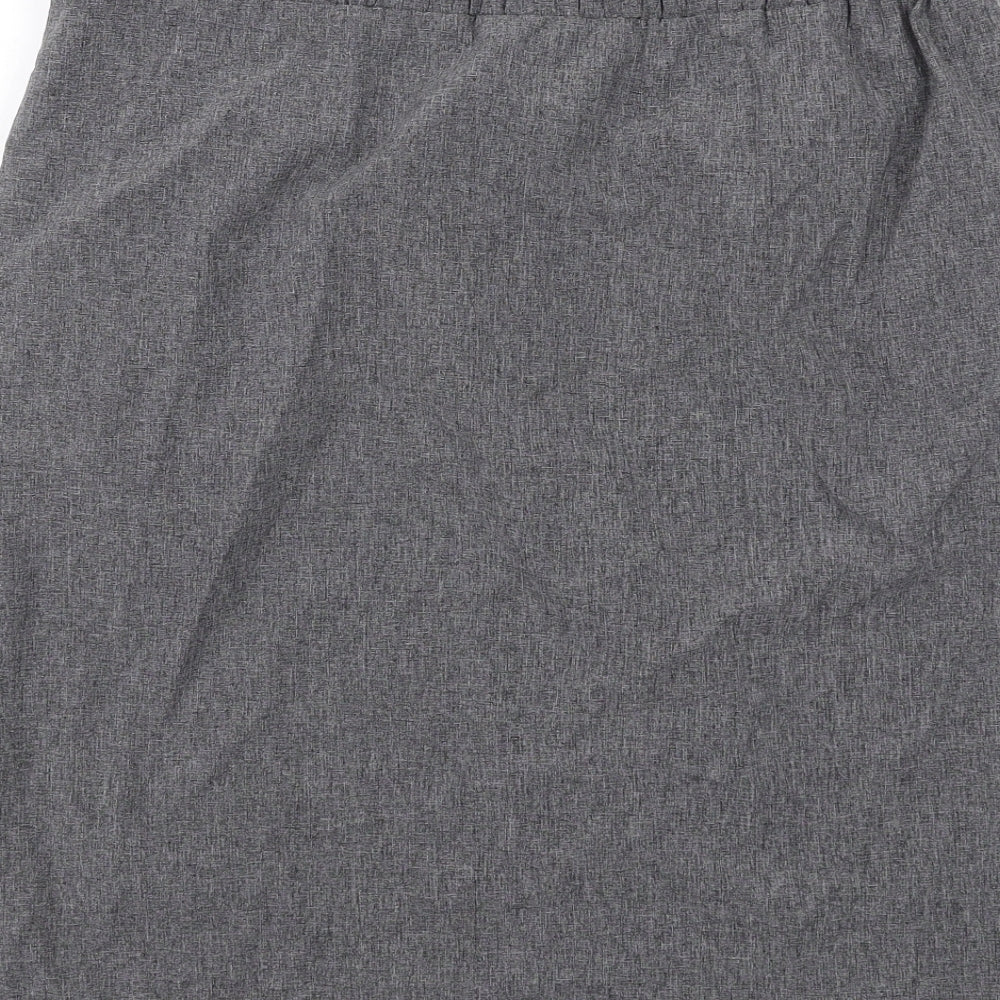 Brand and care label for COS women’s grey polyamide a-line skirt, size UK 8