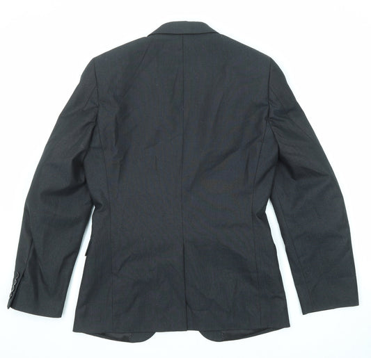 H&M Mens Black Polyester Jacket Suit Jacket Size 44 Regular