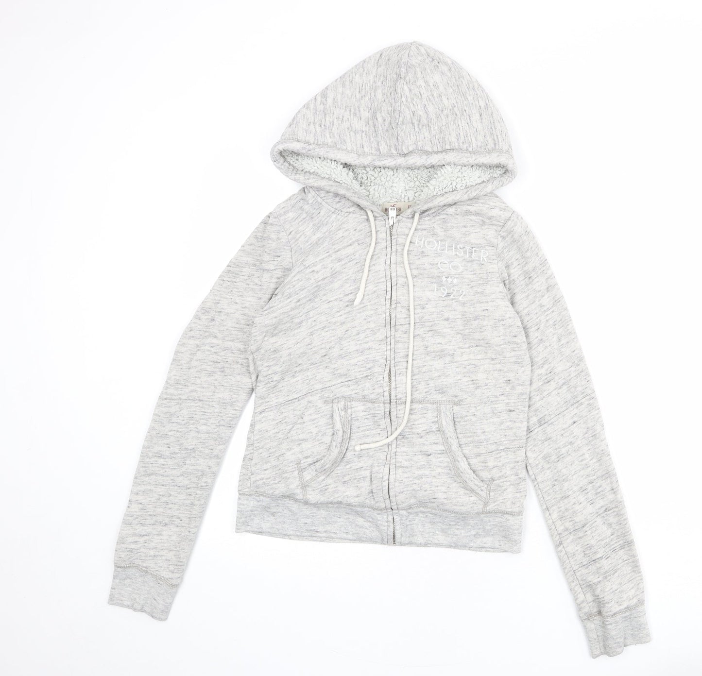 Hollister Womens Grey Cotton Full Zip Hoodie Size XS Zip