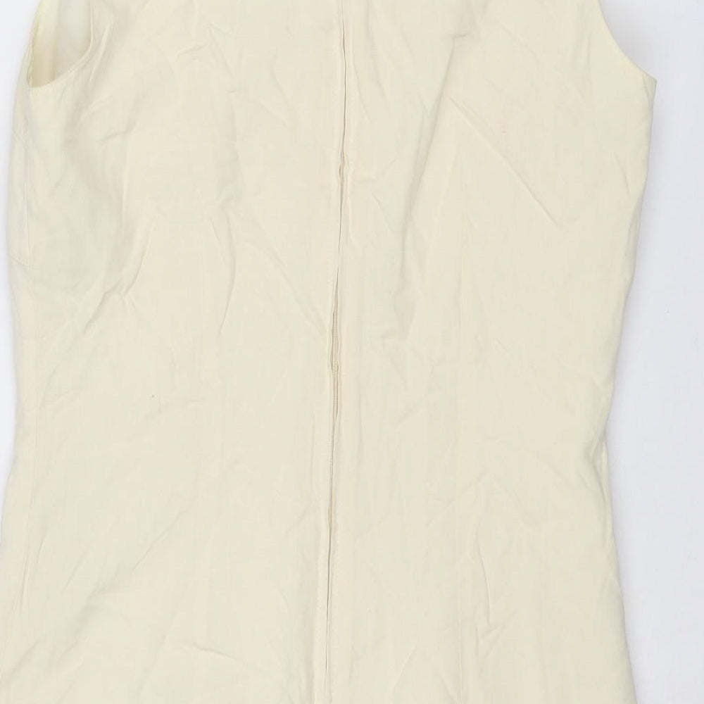 St Michael Womens Ivory Modal Shift Size 12 Round Neck Zip