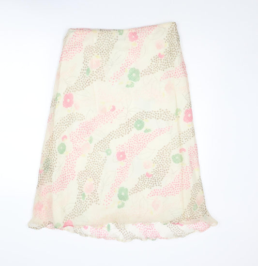 Fosby Womens Beige Geometric Polyester A-Line Skirt Size 16