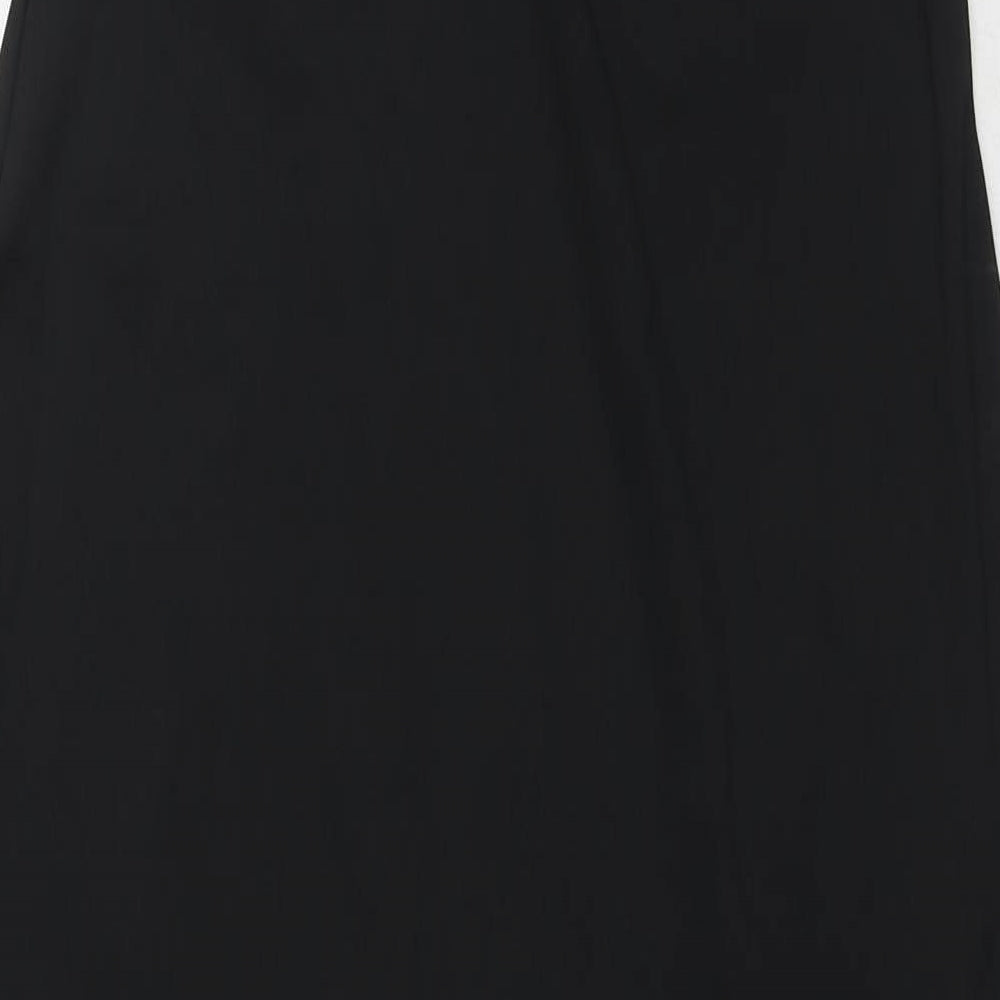 Zara Womens Black Polyester Maxi Size L Mock Neck Pullover