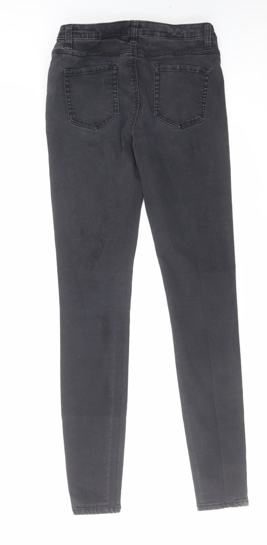 Denim & Co. Womens Black Cotton Skinny Jeans Size 10 L28 in Regular Zip