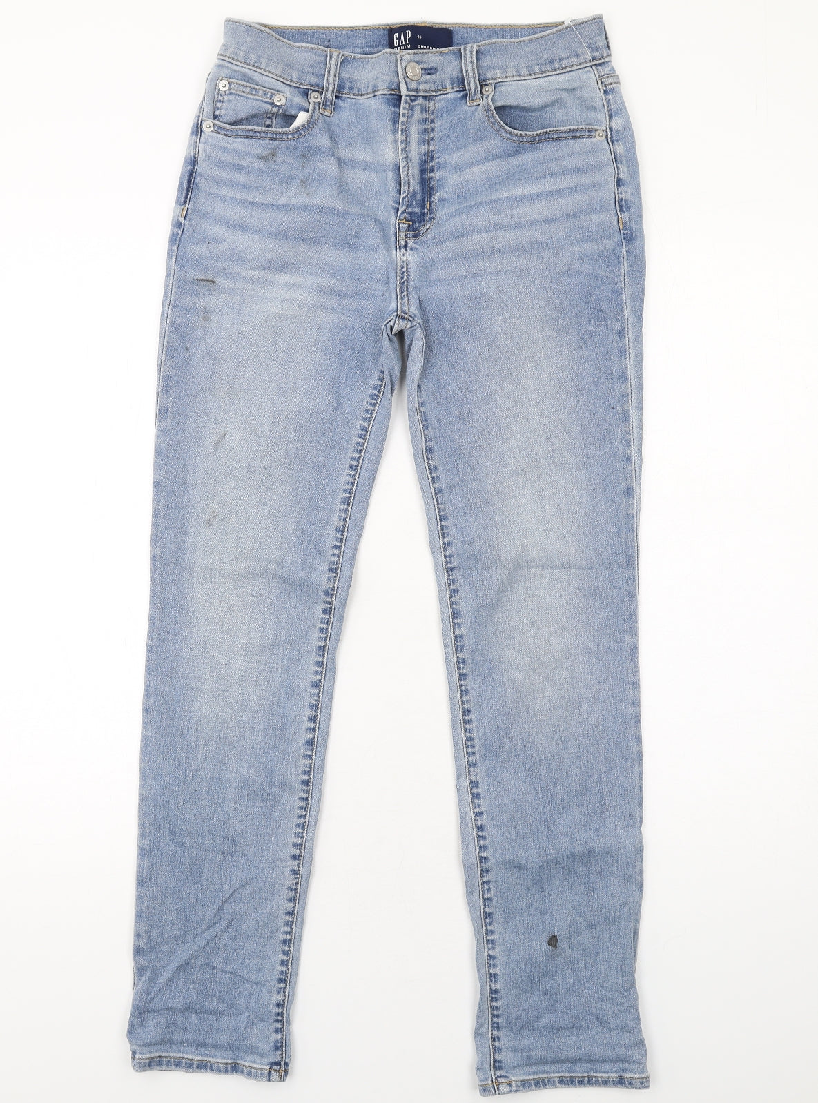 Gap Womens Blue Cotton Straight Jeans Size 6 L30 in Regular Zip