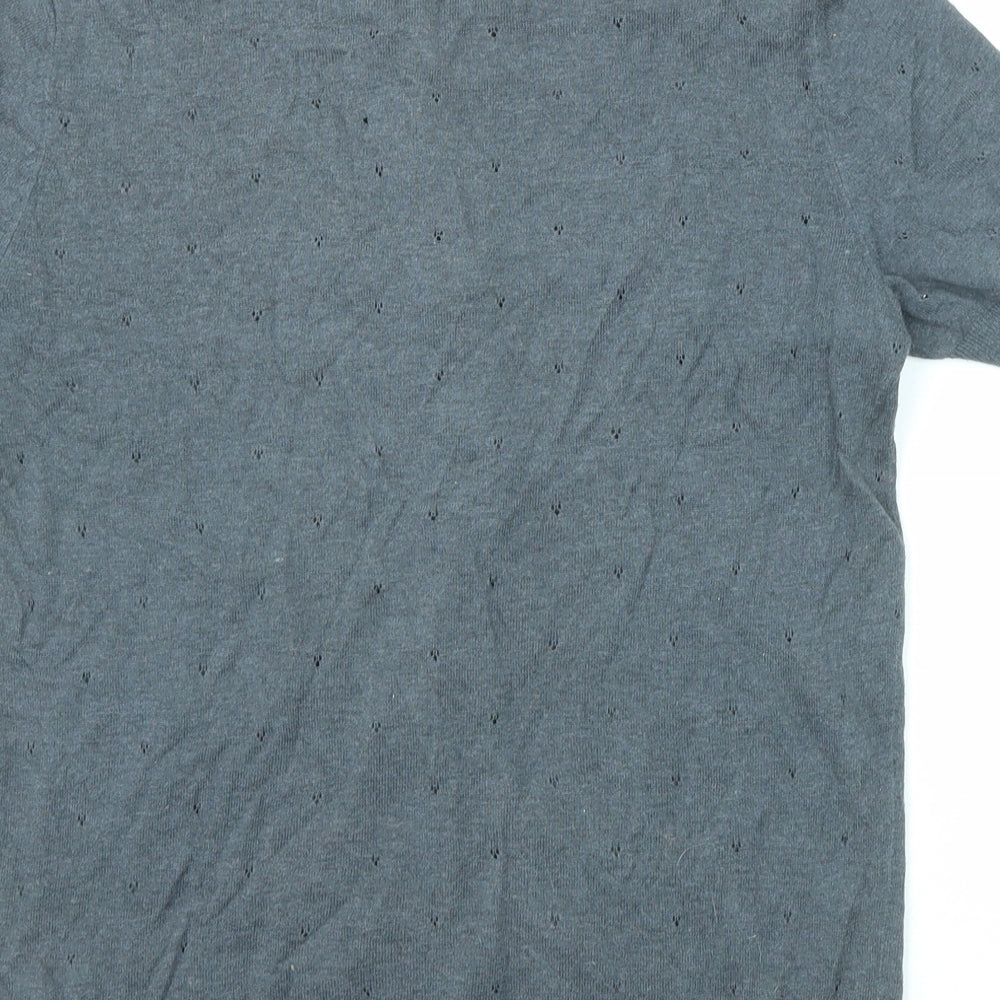 Gap Womens Grey Acrylic Basic Button-Up Size M Collared