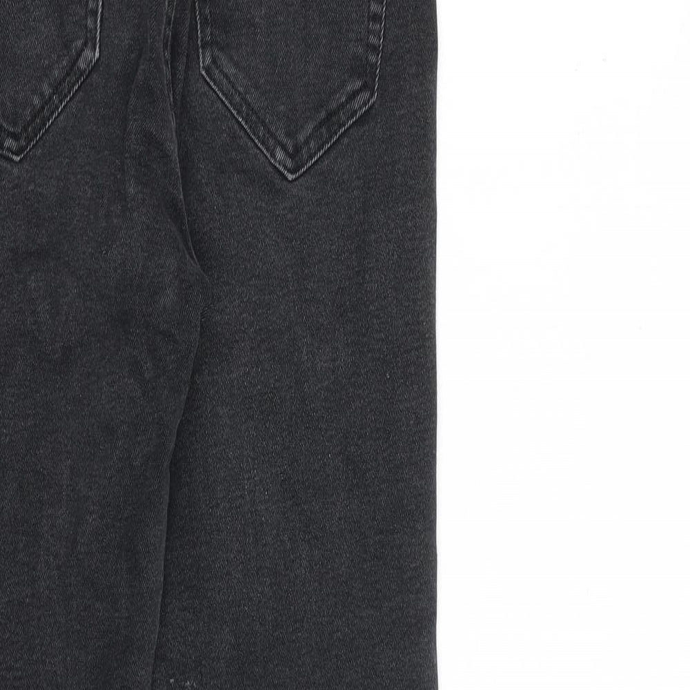 Pull&Bear Womens Black Cotton Straight Jeans Size 12 L27 in Regular Zip