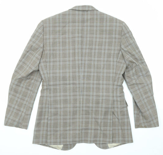 The Savile Row Mens Multicoloured Plaid Wool Jacket Blazer Size 38 Regular