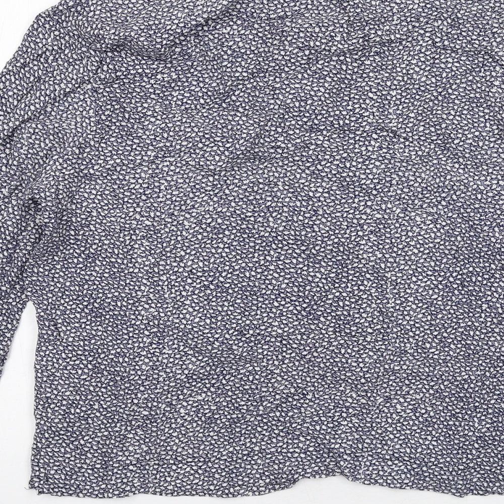 Gap Womens Blue Geometric Viscose Basic Blouse Size S Round Neck
