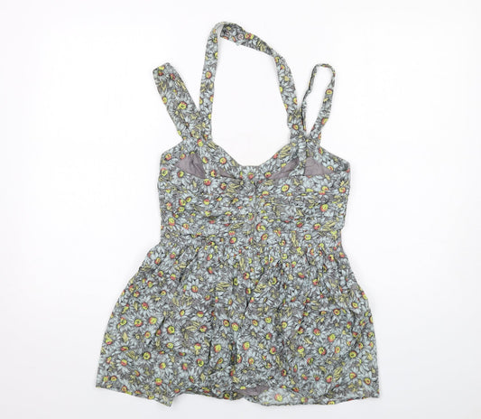 French Connection Womens Multicoloured Floral Cotton Camisole Tank Size 10 Halter