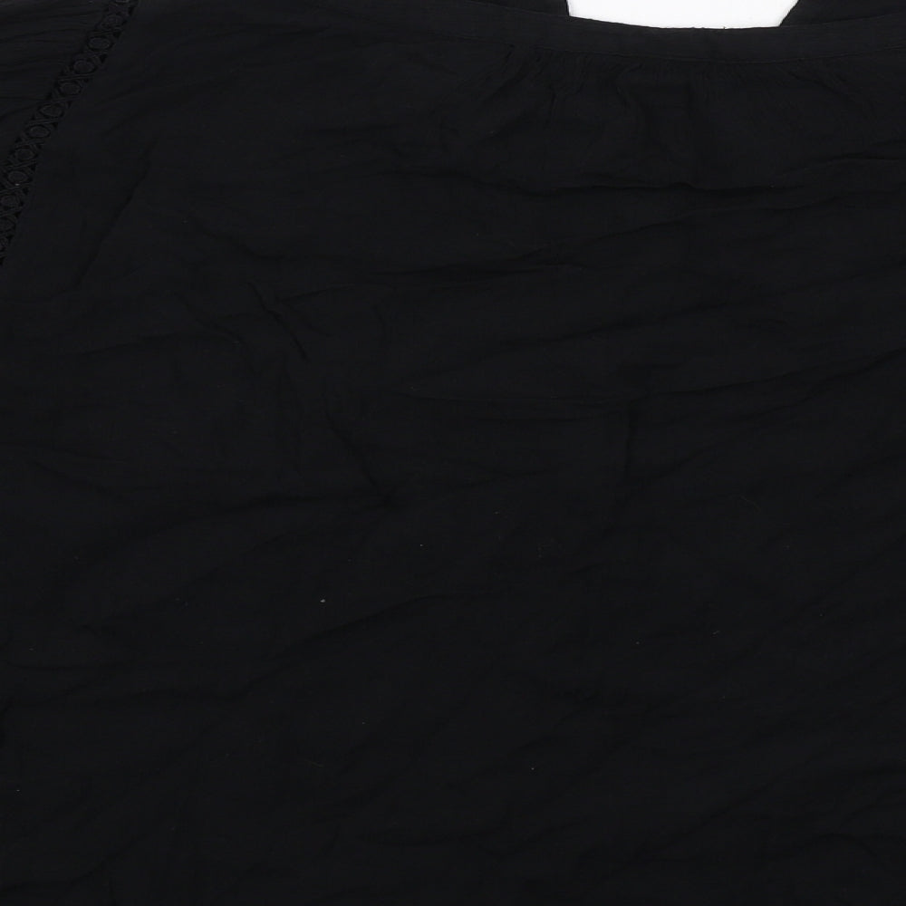Gap Womens Black Viscose Basic Blouse Size L V-Neck