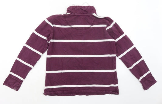 Crew Clothing Womens Purple Striped 100% Cotton Pullover Sweatshirt Size 10