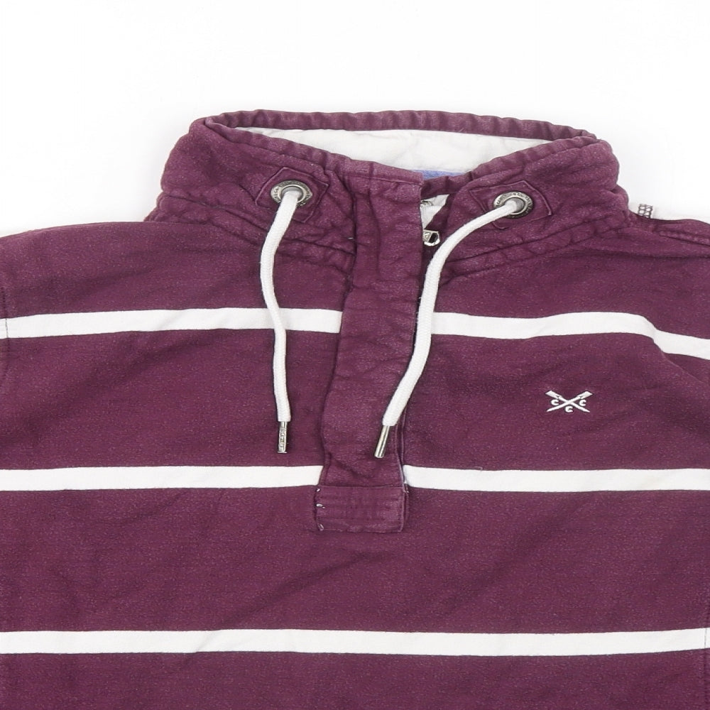 Crew Clothing Womens Purple Striped 100% Cotton Pullover Sweatshirt Size 10
