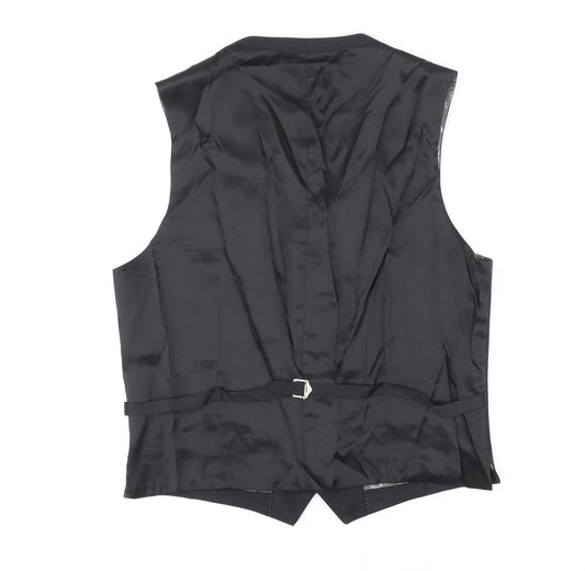 NEXT Mens Black Wool Jacket Suit Waistcoat Size 42 Regular