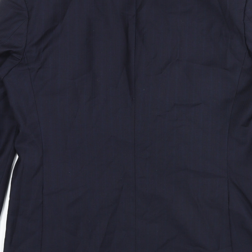 Marks and Spencer Mens Blue Striped Wool Jacket Suit Jacket Size M Regular