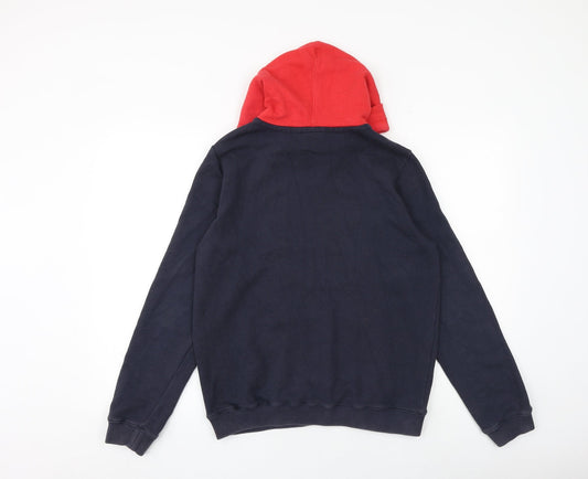 Macron Boys Blue Cotton Pullover Hoodie Size L Pullover - Stoke City FC