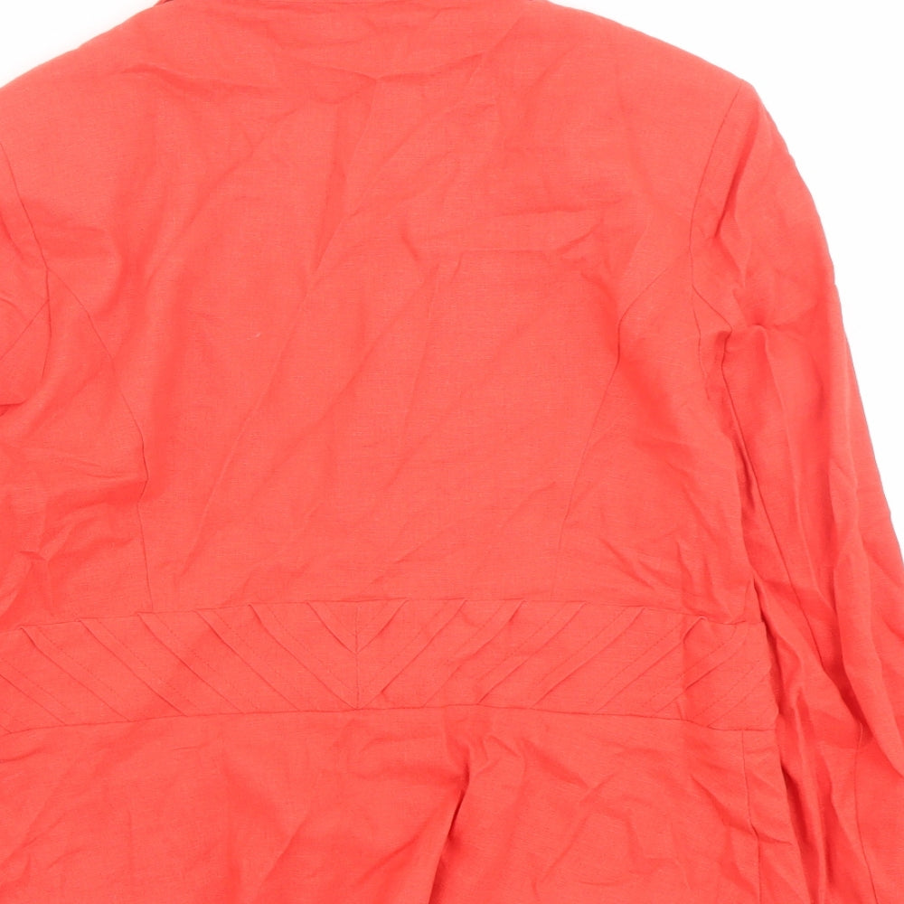 Marks and Spencer Womens Red Jacket Blazer Size 12 Hook & Eye