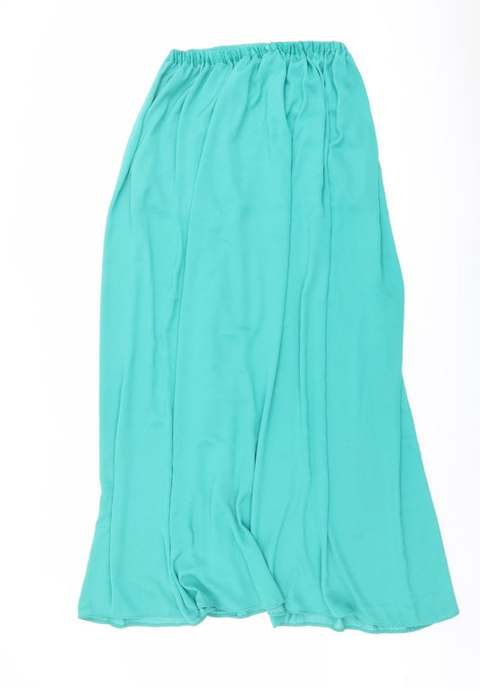 Zara Womens Green Polyester Maxi Skirt Size M