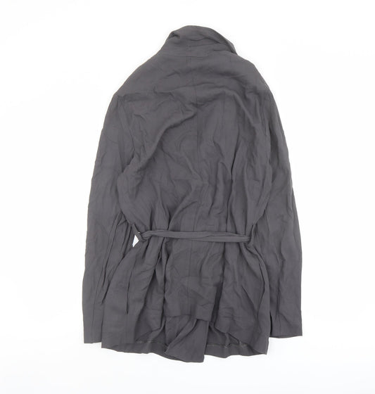 New Look Womens Grey Jacket Size 14 Tie
