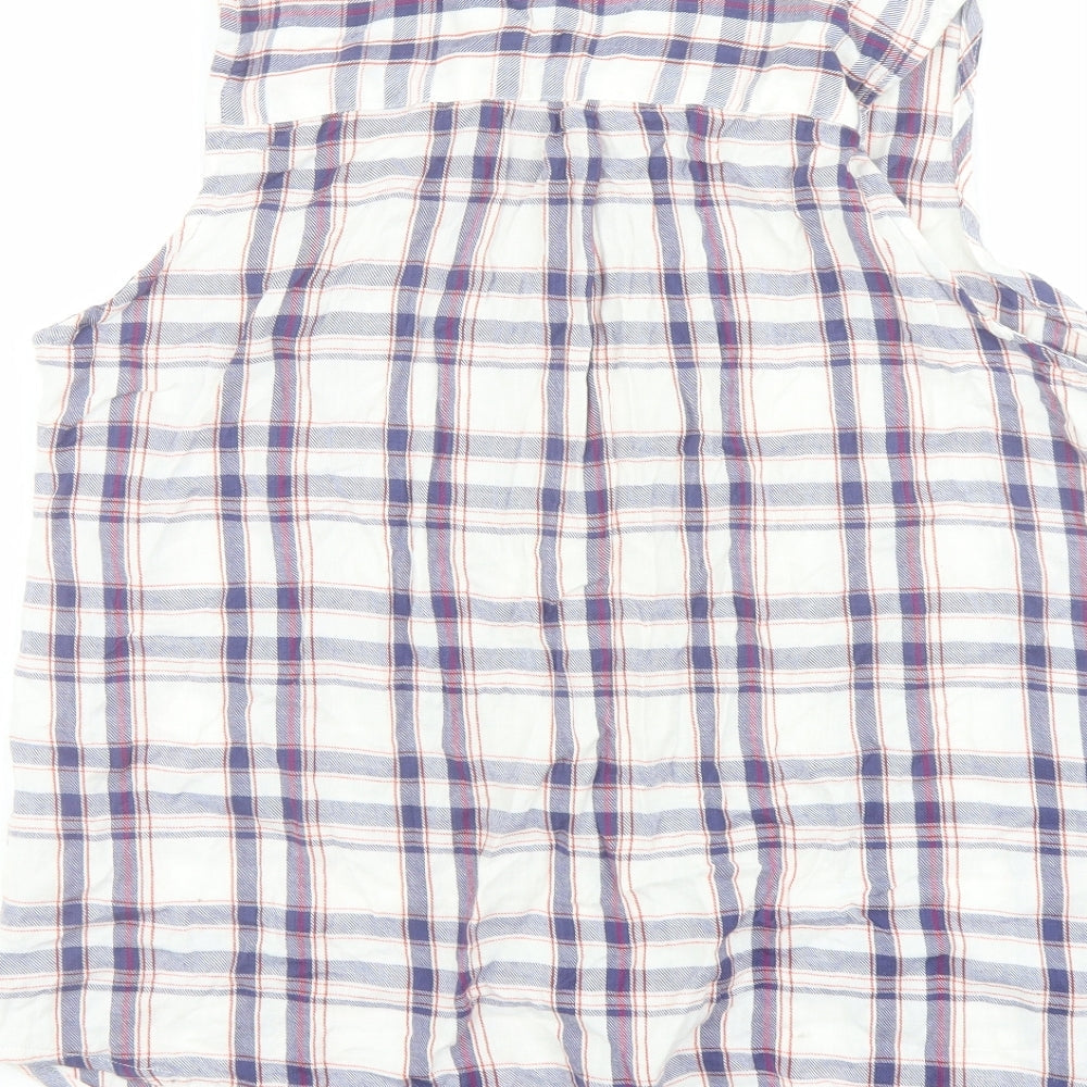 Brand and care label for Originals women’s multicoloured plaid cotton basic button-up, size UK 18, collared