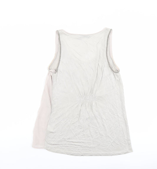 Womens UK Size 10 Mint Velvet Beige Viscose Tank
