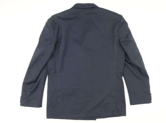 Burton Mens Blue Polyester Jacket Suit Jacket Size 40 Regular