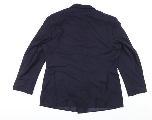 James Barry Mens Blue Polyester Jacket Blazer Size 44 Regular