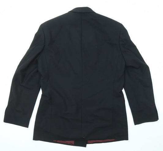 Marks and Spencer Mens Black Polyester Jacket Suit Jacket Size 40 Regular