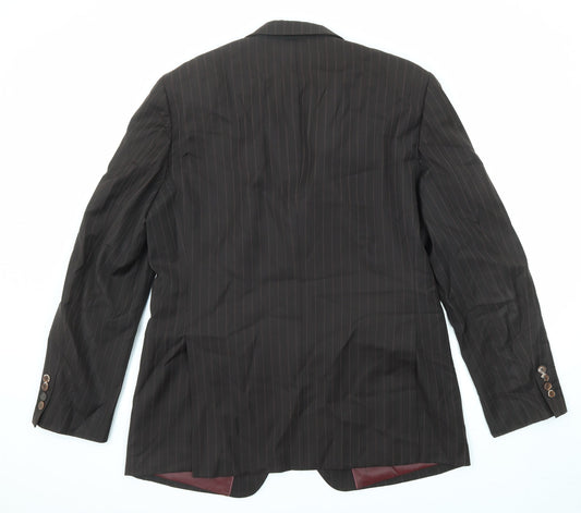 NEXT Mens Brown Striped Wool Jacket Suit Jacket Size 42 Regular