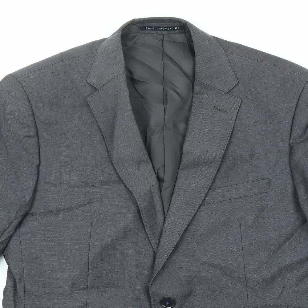 Paul Costelloe Mens Grey Wool Jacket Suit Jacket Size 40 Regular