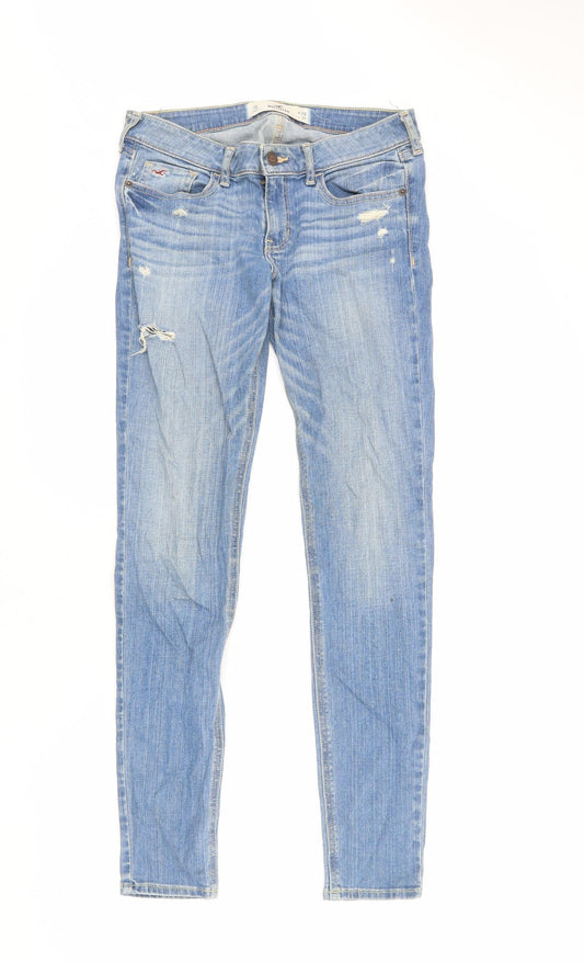 Hollister Womens Blue Cotton Skinny Jeans Size 28 in L31 in Regular Zip