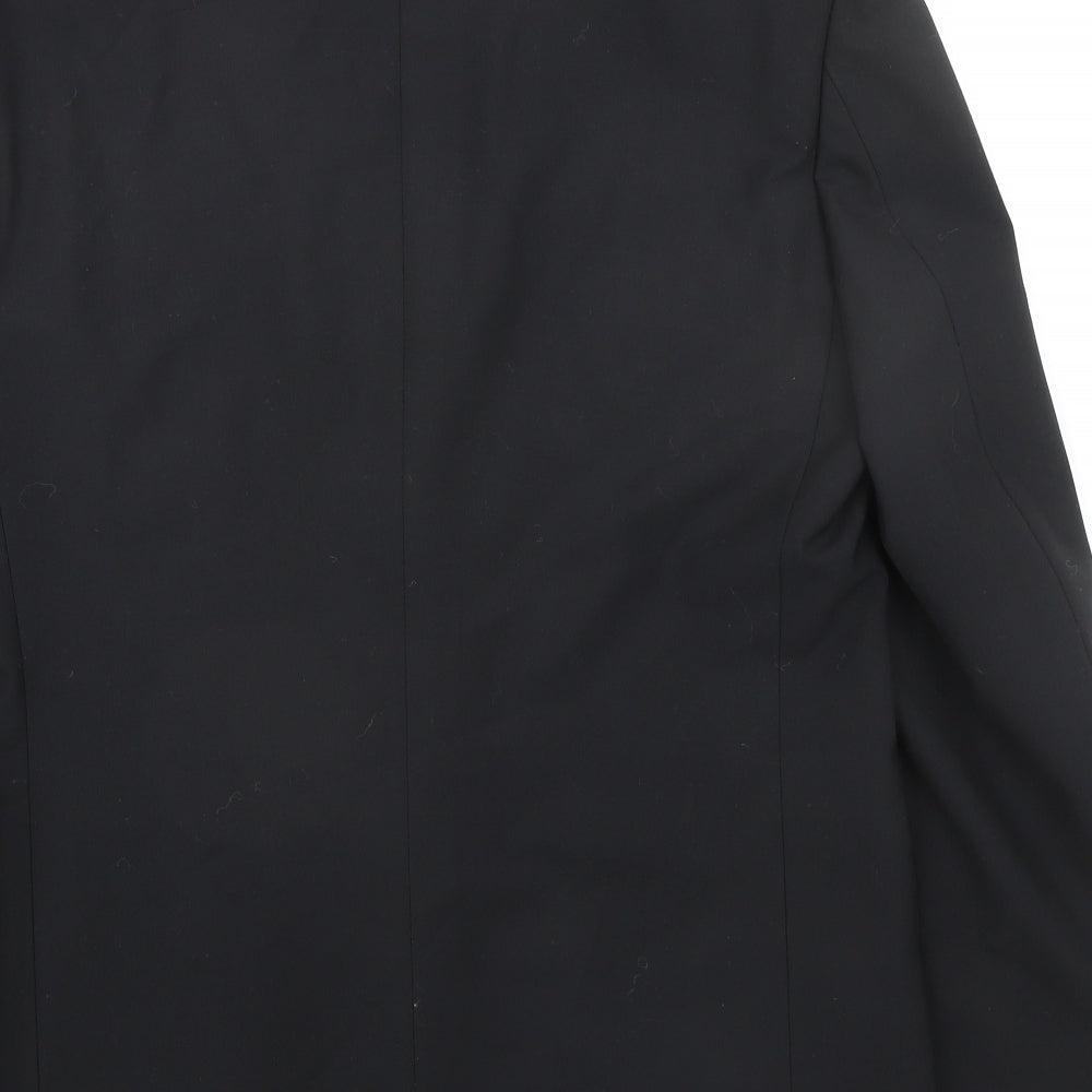 Marks and Spencer Mens Black Polyester Jacket Suit Jacket Size 38 Regular